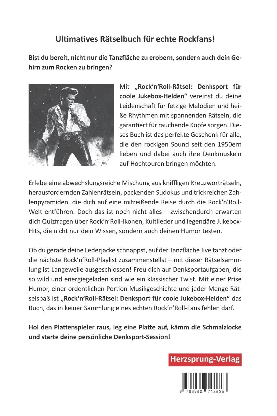 Rückseite: 9783960748656 | Rock'n'Roll-Rätsel - Denksport für coole Jukebox-Helden | Holland