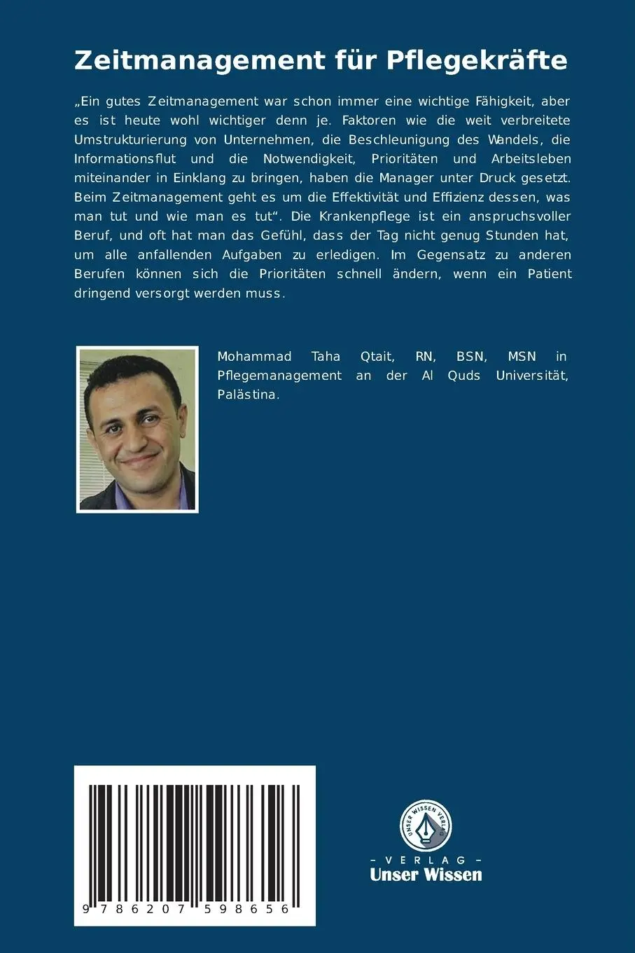 Rückseite: 9786207598656 | Zeitmanagement für Pflegekräfte | Mohammad Qtait | Taschenbuch | 52 S.