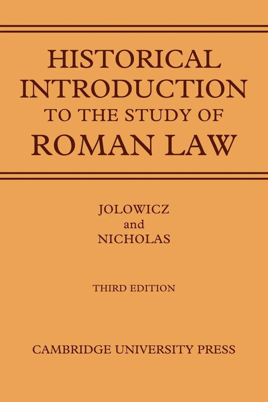 Cover: 9780521088756 | A Historical Introduction to the Study of Roman Law | Jolowicz (u. a.)