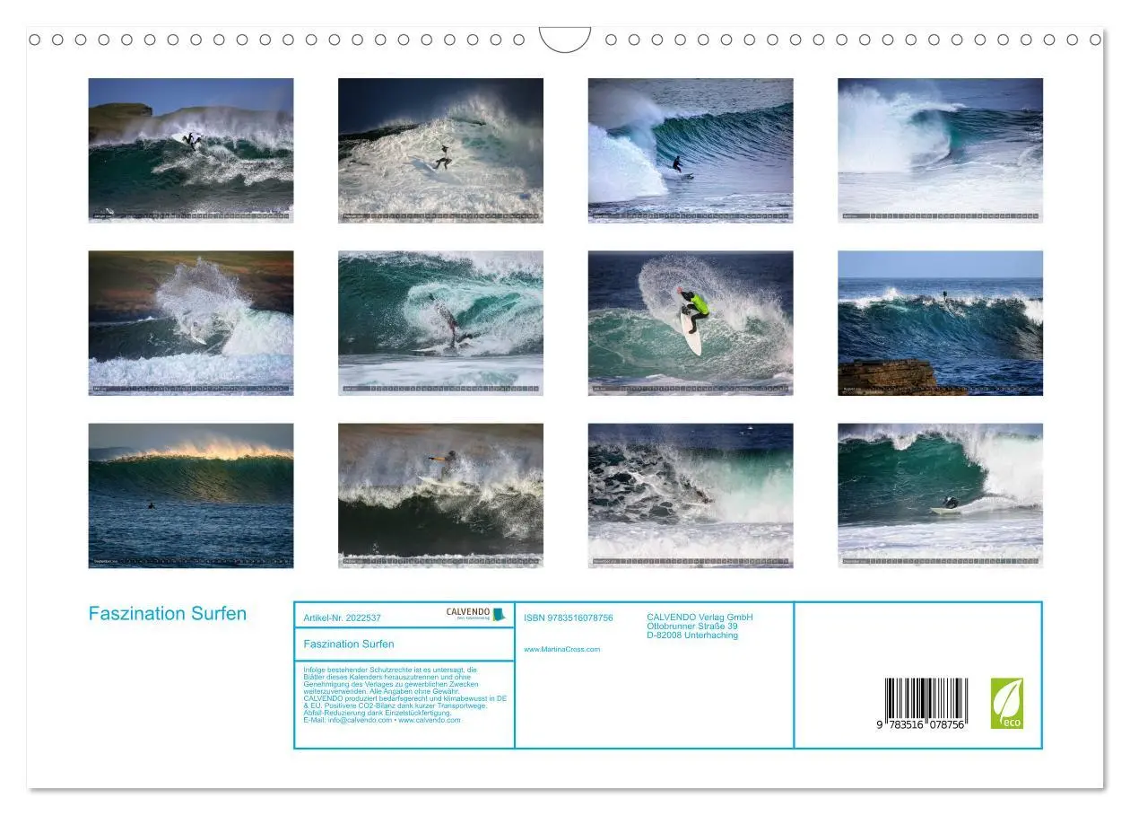 Bild: 9783516078756 | Faszination Surfen (Wandkalender 2026 DIN A3 quer), CALVENDO...