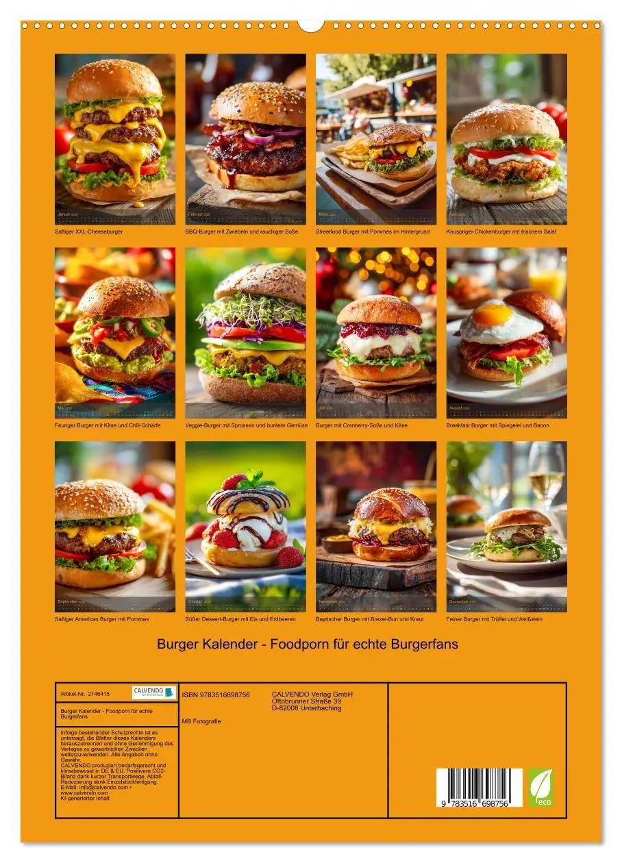 Bild: 9783516698756 | Burger Kalender - Foodporn für echte Burgerfans (hochwertiger...