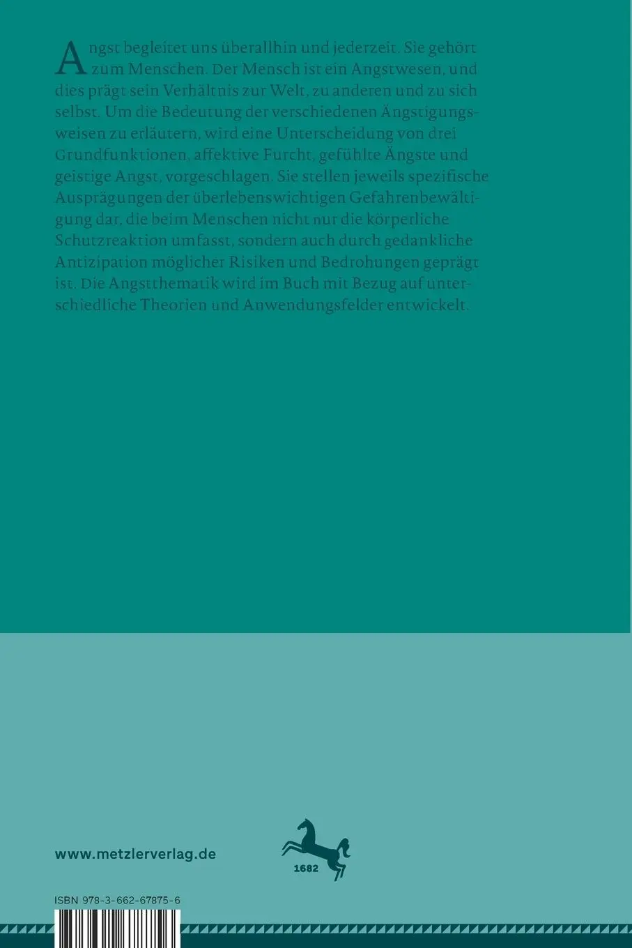 Rückseite: 9783662678756 | Angstwesen Mensch | Furcht, Ängste, Angst und was sie bedeuten | Buch