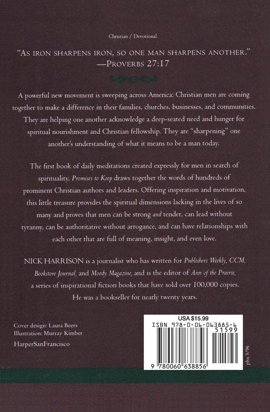 Rückseite: 9780060638856 | Promises to Keep | Daily Devotions for Men of Integrity | Harrison