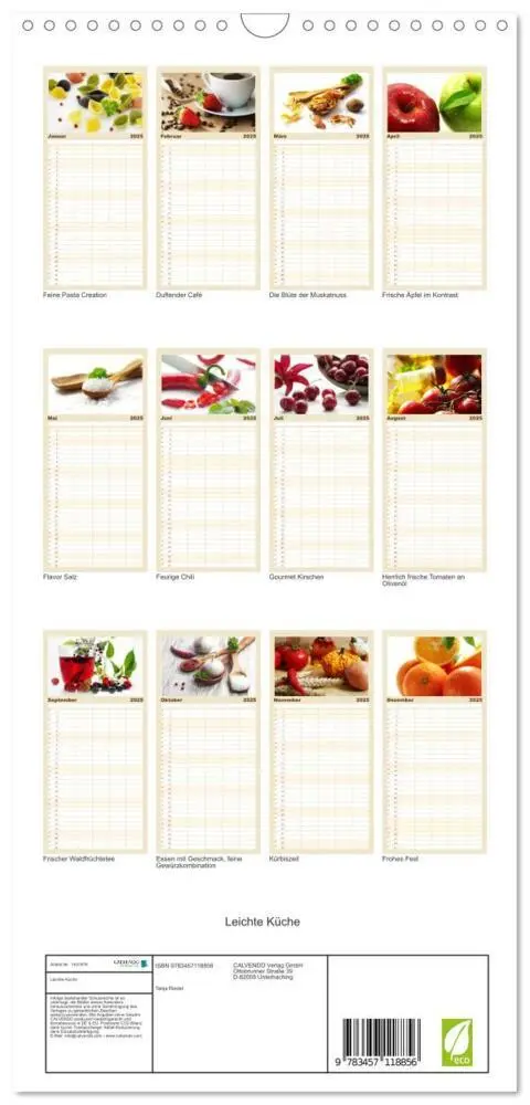 Bild: 9783457118856 | Familienplaner 2025 - Leichte Küche mit 5 Spalten (Wandkalender, 21...