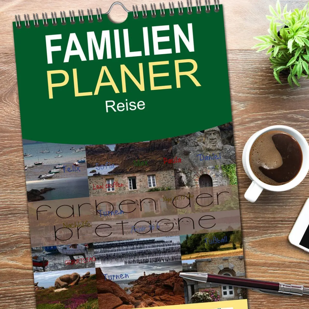 Bild: 9783516518856 | Familienplaner 2026 - Farben der Bretagne mit 5 Spalten...