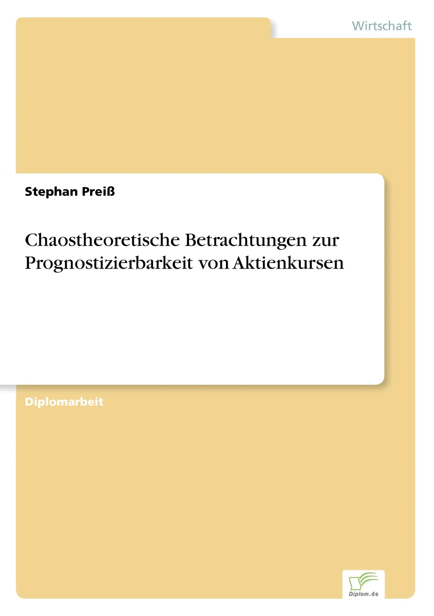Cover: 9783838678856 | Chaostheoretische Betrachtungen zur Prognostizierbarkeit von...