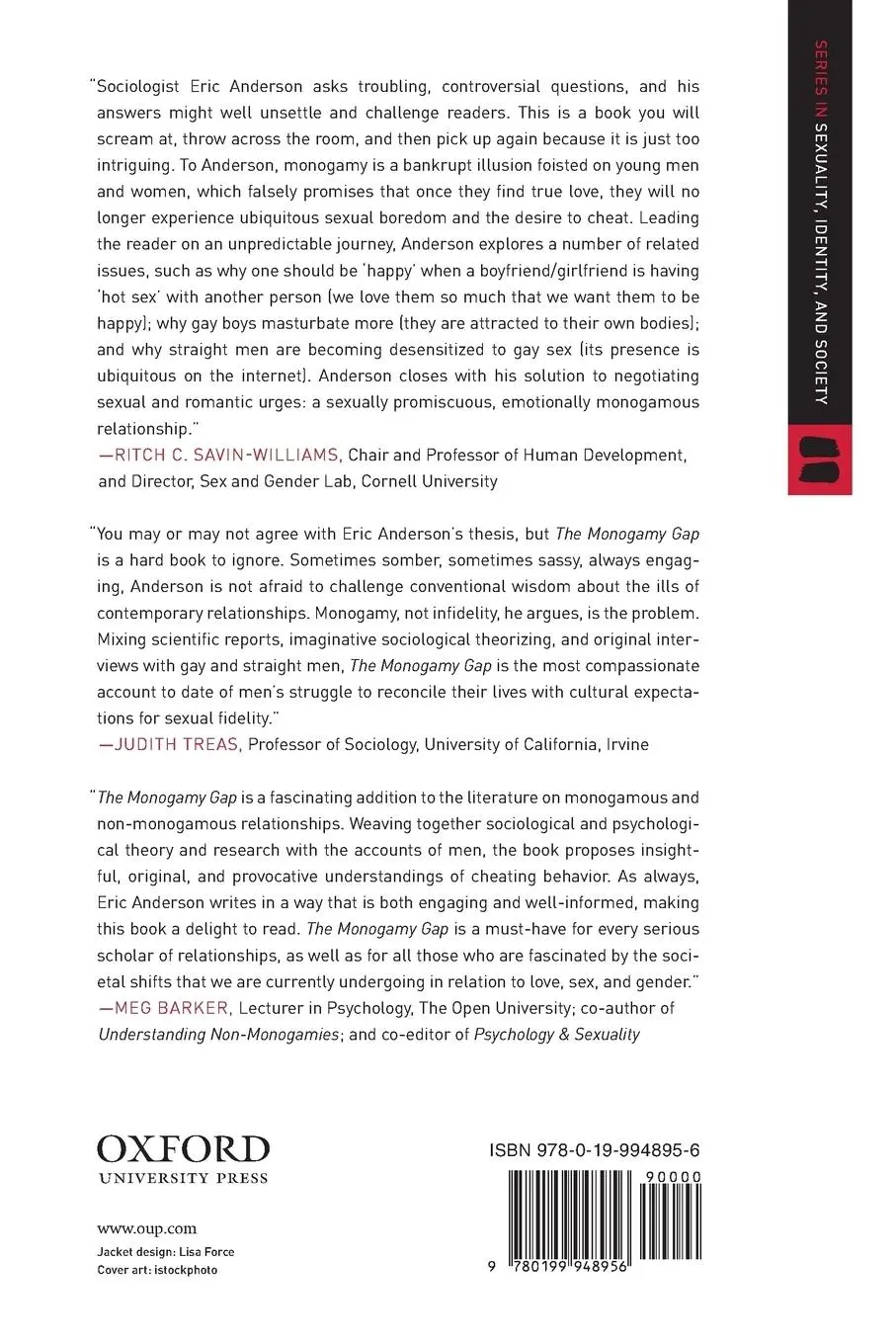 Rückseite: 9780199948956 | The Monogamy Gap | Men, Love, and the Reality of Cheating | Anderson