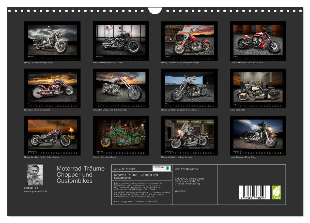 Bild: 9783435708956 | Motorrad-Träume - Chopper und Custombikes (Wandkalender 2025 DIN A3...