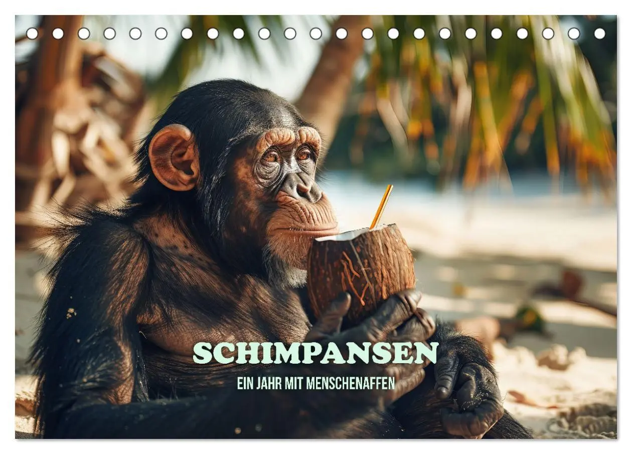 Cover: 9783457418956 | Schimpansen - Ein Jahr mit Menschenaffen. (Tischkalender 2026 DIN...