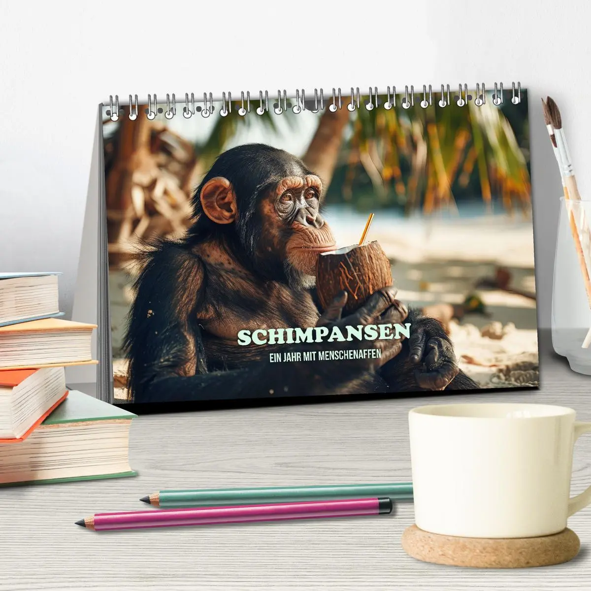 Bild: 9783457418956 | Schimpansen - Ein Jahr mit Menschenaffen. (Tischkalender 2026 DIN...