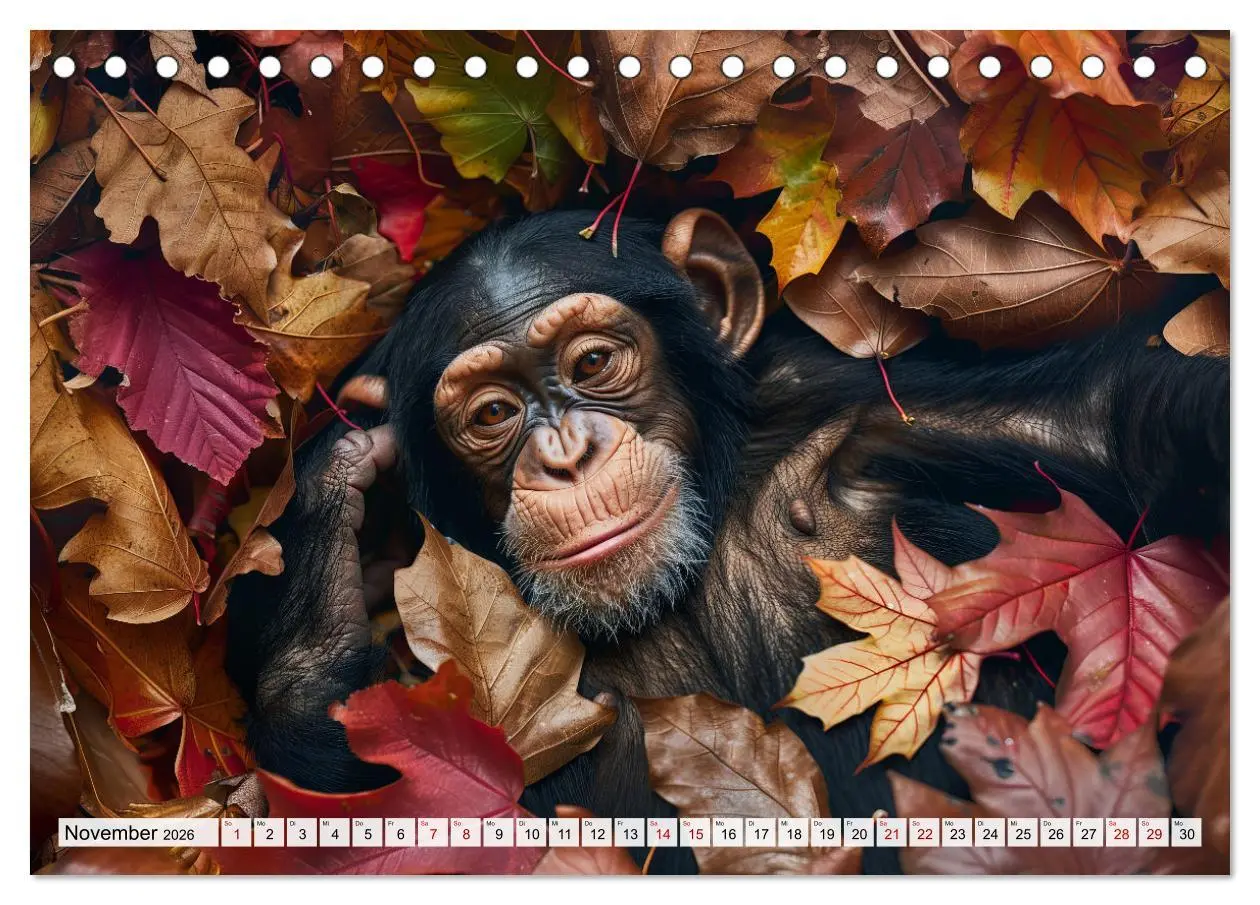 Bild: 9783457418956 | Schimpansen - Ein Jahr mit Menschenaffen. (Tischkalender 2026 DIN...