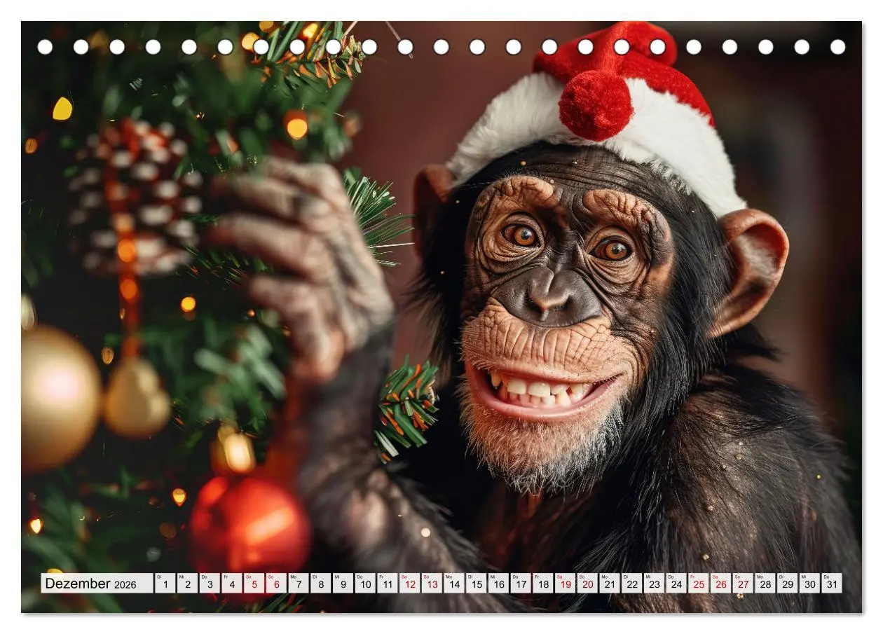 Bild: 9783457418956 | Schimpansen - Ein Jahr mit Menschenaffen. (Tischkalender 2026 DIN...