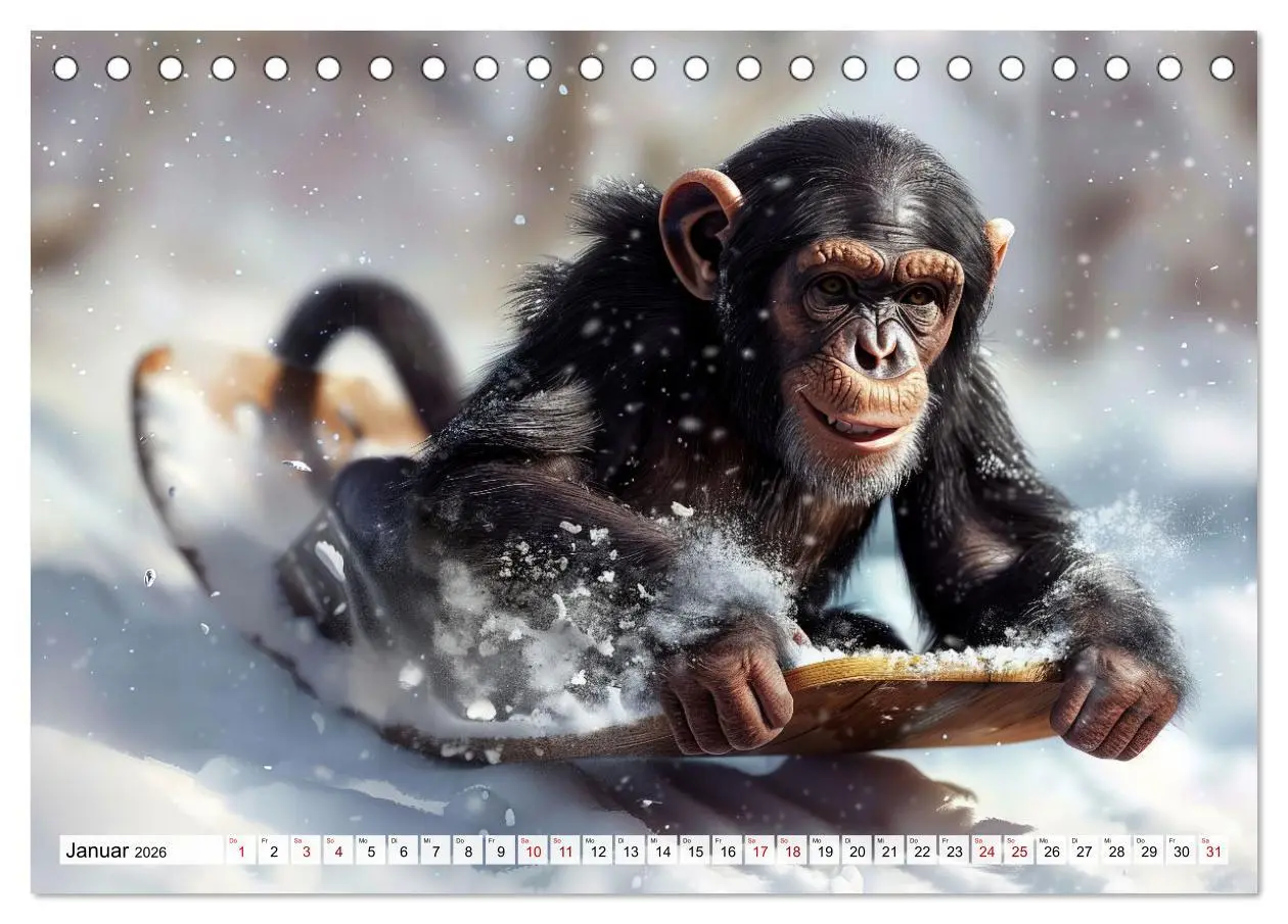 Bild: 9783457418956 | Schimpansen - Ein Jahr mit Menschenaffen. (Tischkalender 2026 DIN...