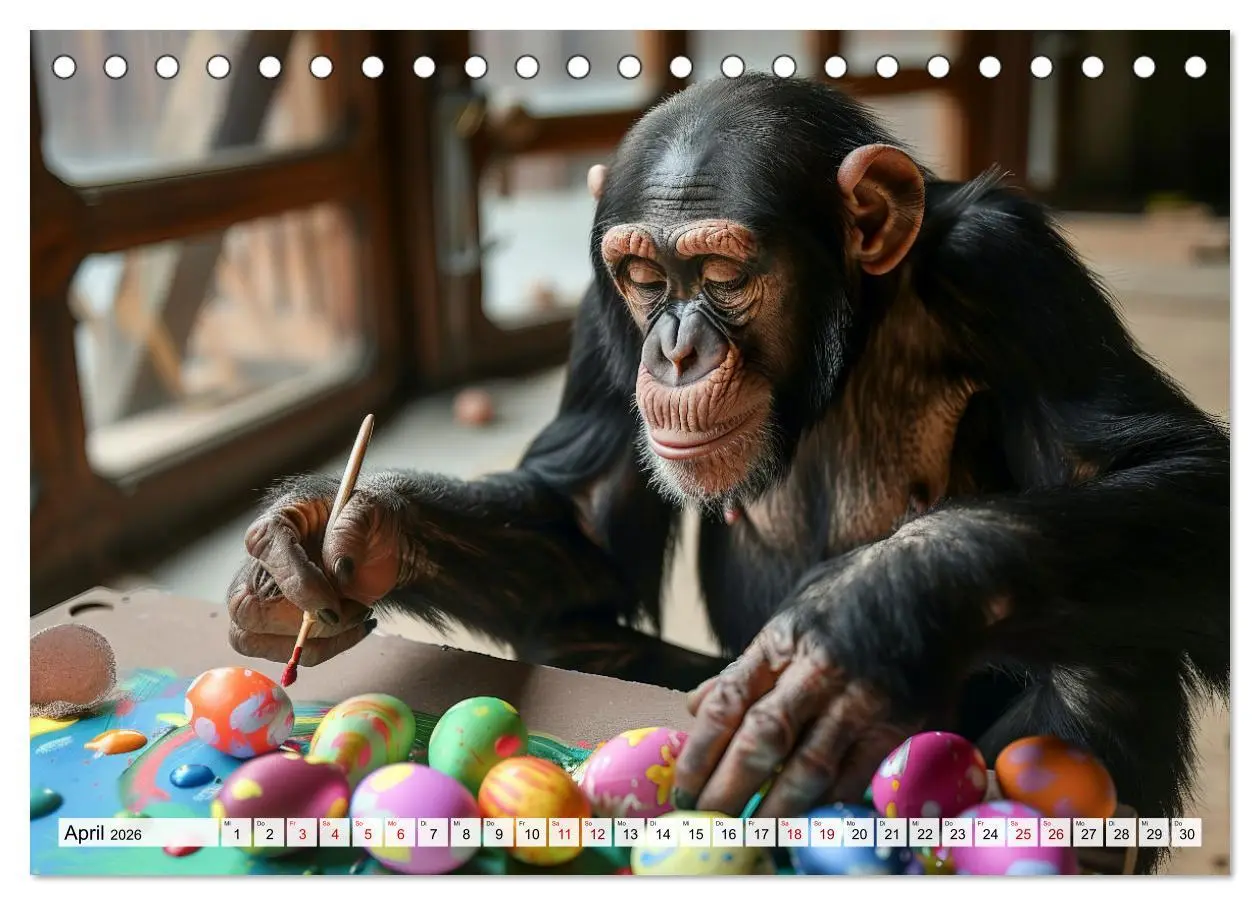 Bild: 9783457418956 | Schimpansen - Ein Jahr mit Menschenaffen. (Tischkalender 2026 DIN...