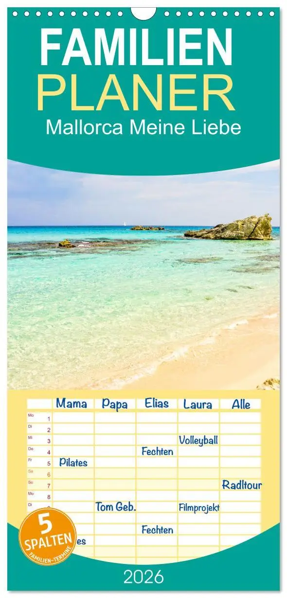Cover: 9783516508956 | Familienplaner 2026 - Mallorca Meine Liebe mit 5 Spalten...