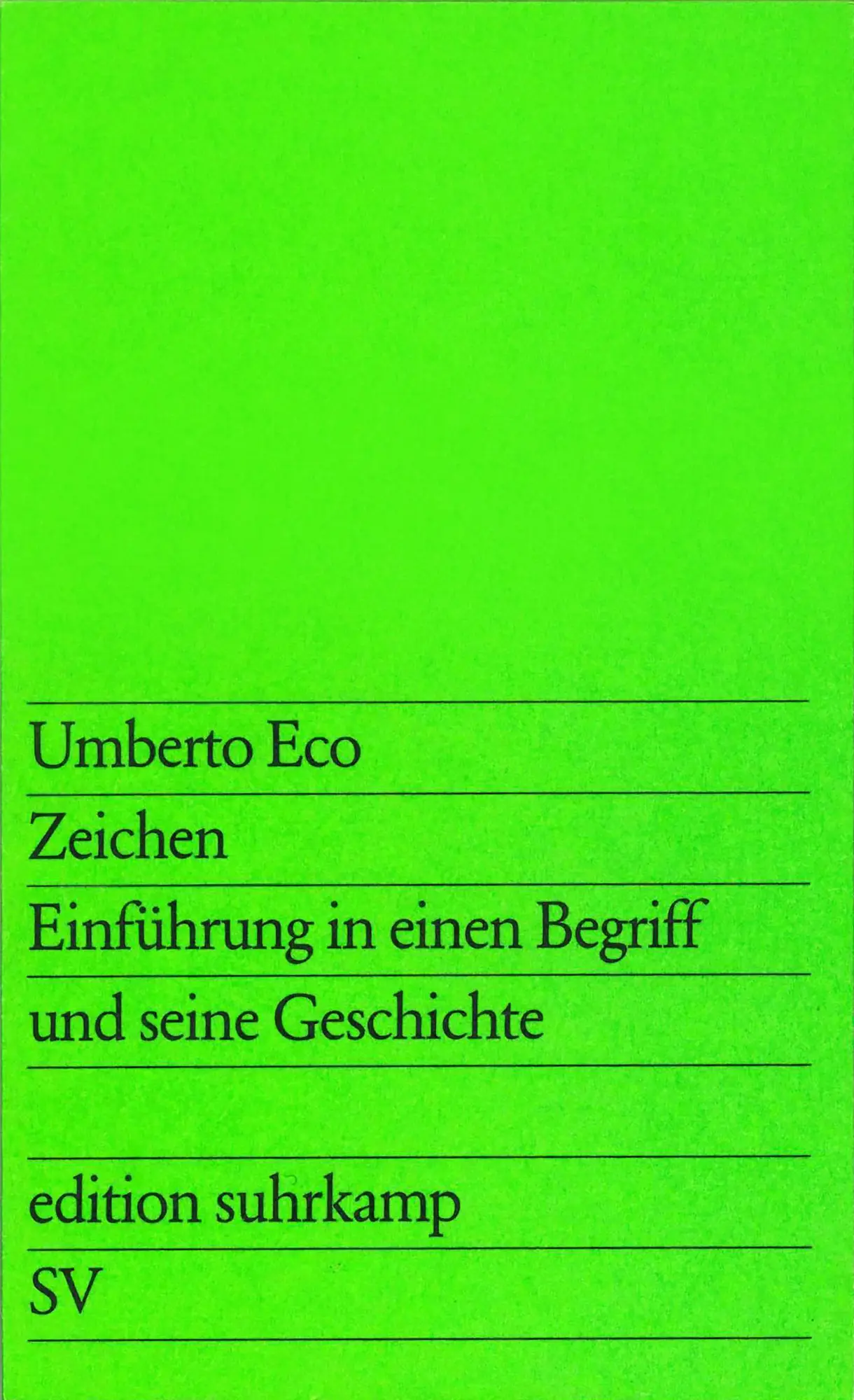 Cover: 9783518108956 | Zeichen | Einführung in einen Begriff und seine Geschichte | Eco