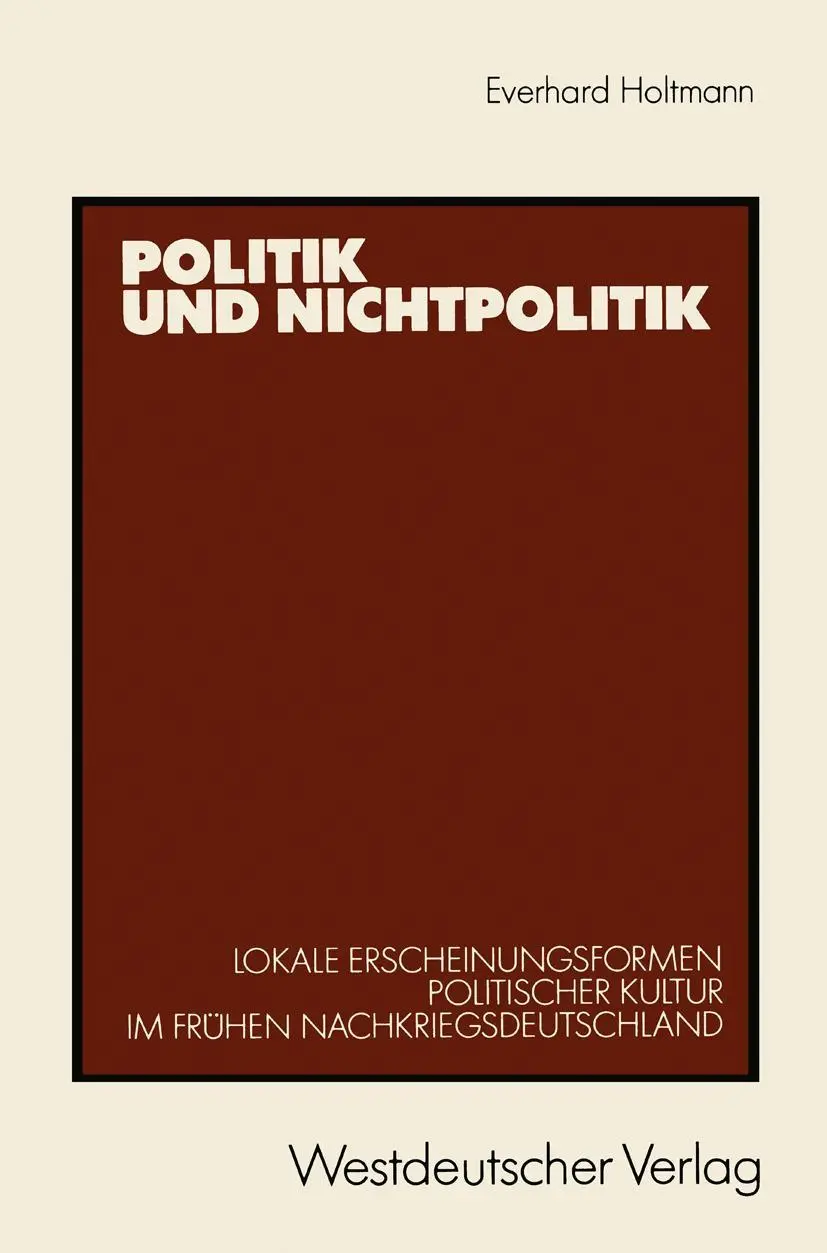 Cover: 9783531118956 | Politik und Nichtpolitik | Everhard Holtmann | Taschenbuch | 447 S.