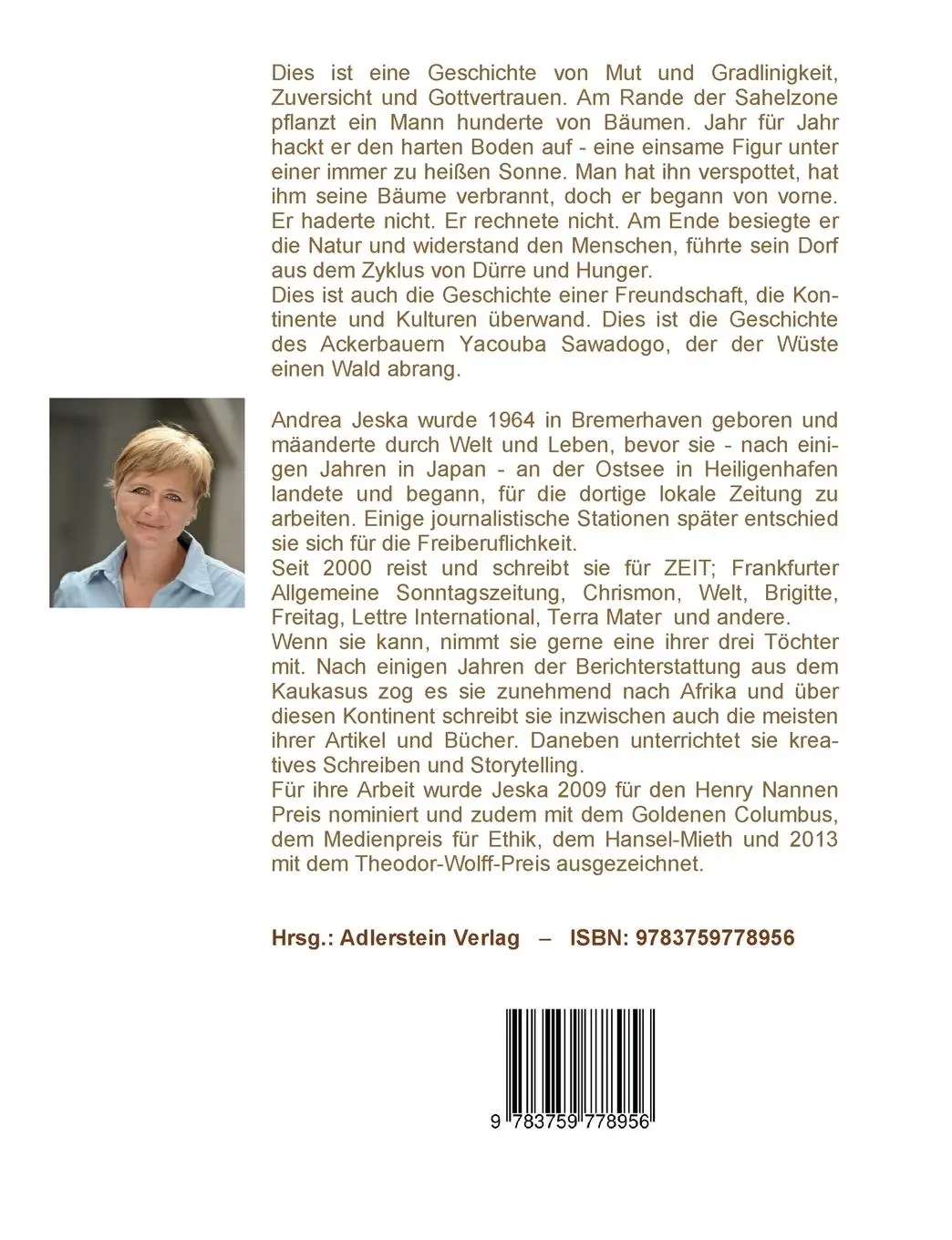 Rückseite: 9783759778956 | Der Mann, der die Wüste aufhielt | Andrea Jeska | Taschenbuch | 96 S.
