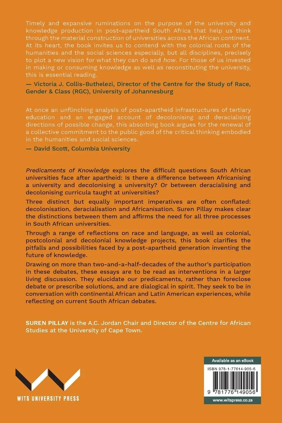 Rückseite: 9781776149056 | Predicaments of Knowledge | Suren Pillay | Taschenbuch | Englisch