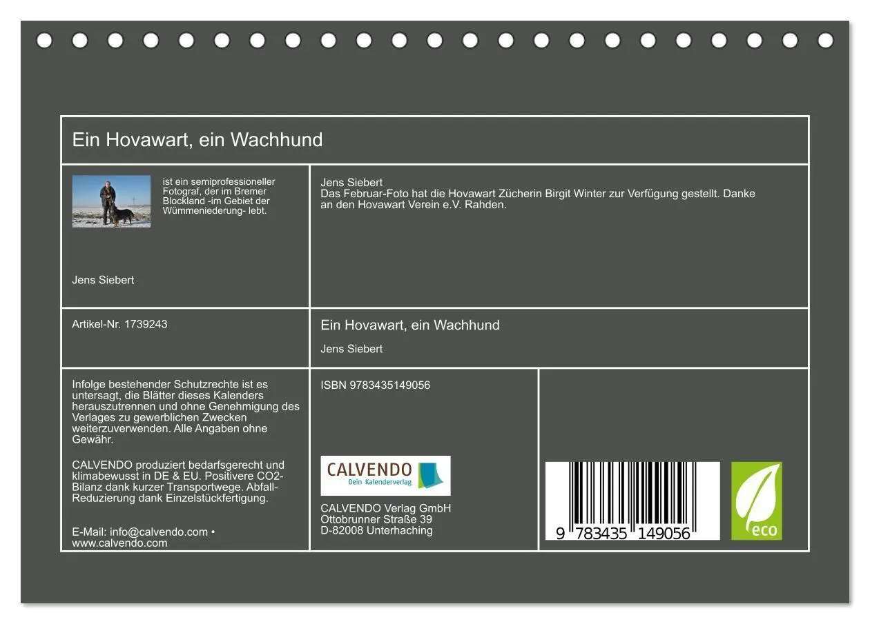 Bild: 9783435149056 | Ein Hovawart, ein Wachhund (Tischkalender 2025 DIN A5 quer),...