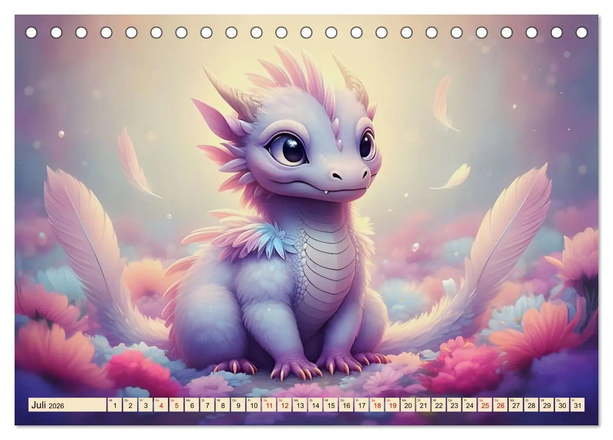 Bild: 9783457309056 | Süße Babydrachen (Tischkalender 2026 DIN A5 quer), CALVENDO...