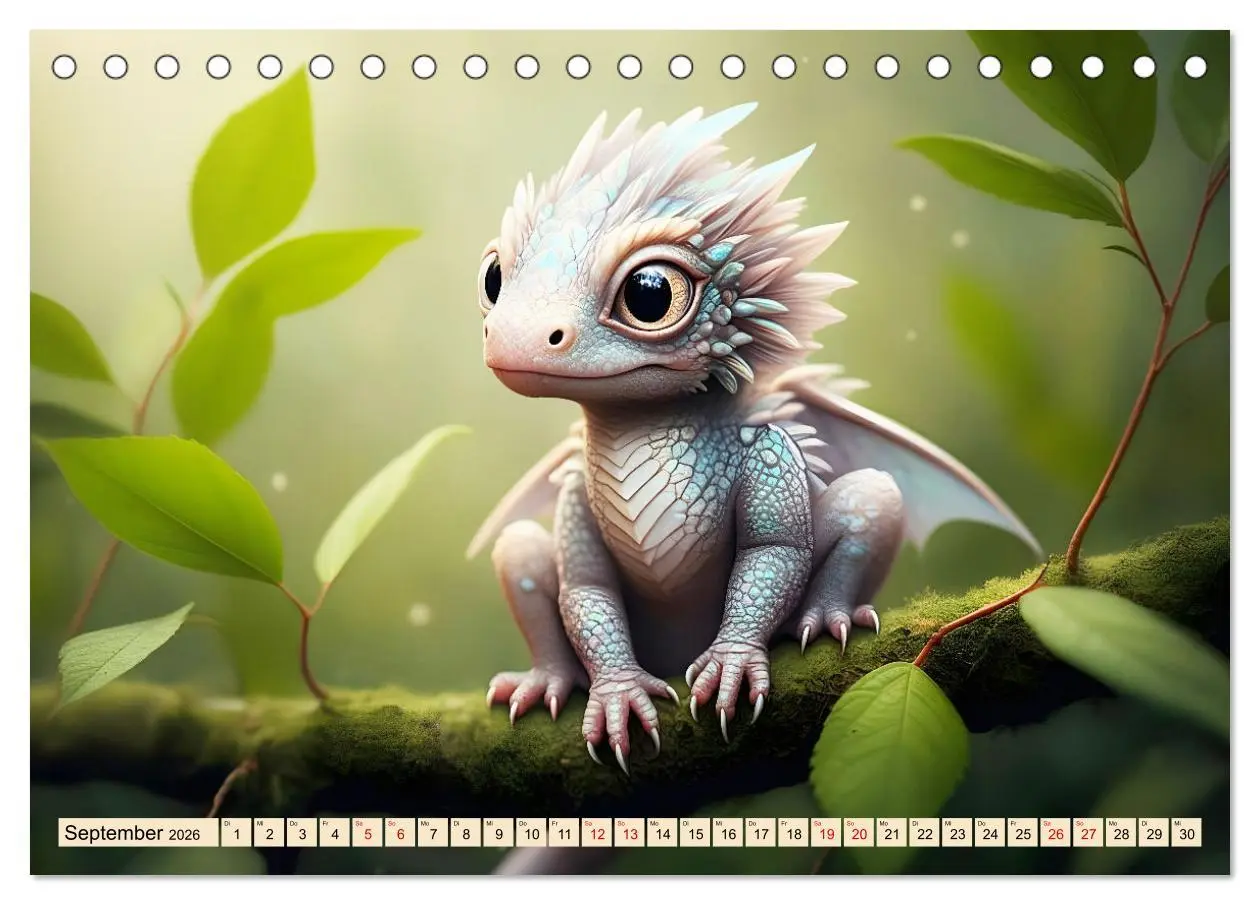 Bild: 9783457309056 | Süße Babydrachen (Tischkalender 2026 DIN A5 quer), CALVENDO...