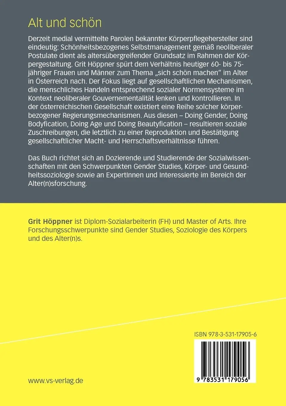 Rückseite: 9783531179056 | Alt und schön | Grit Höppner | Taschenbuch | 130 S. | Deutsch | 2011