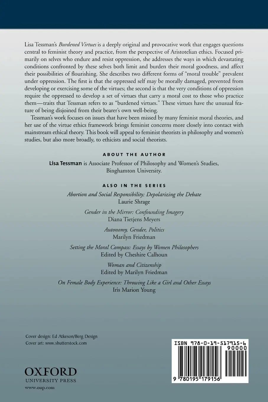 Rückseite: 9780195179156 | Burdened Virtues | Virtue Ethics for Liberatory Ethics | Lisa Tessman