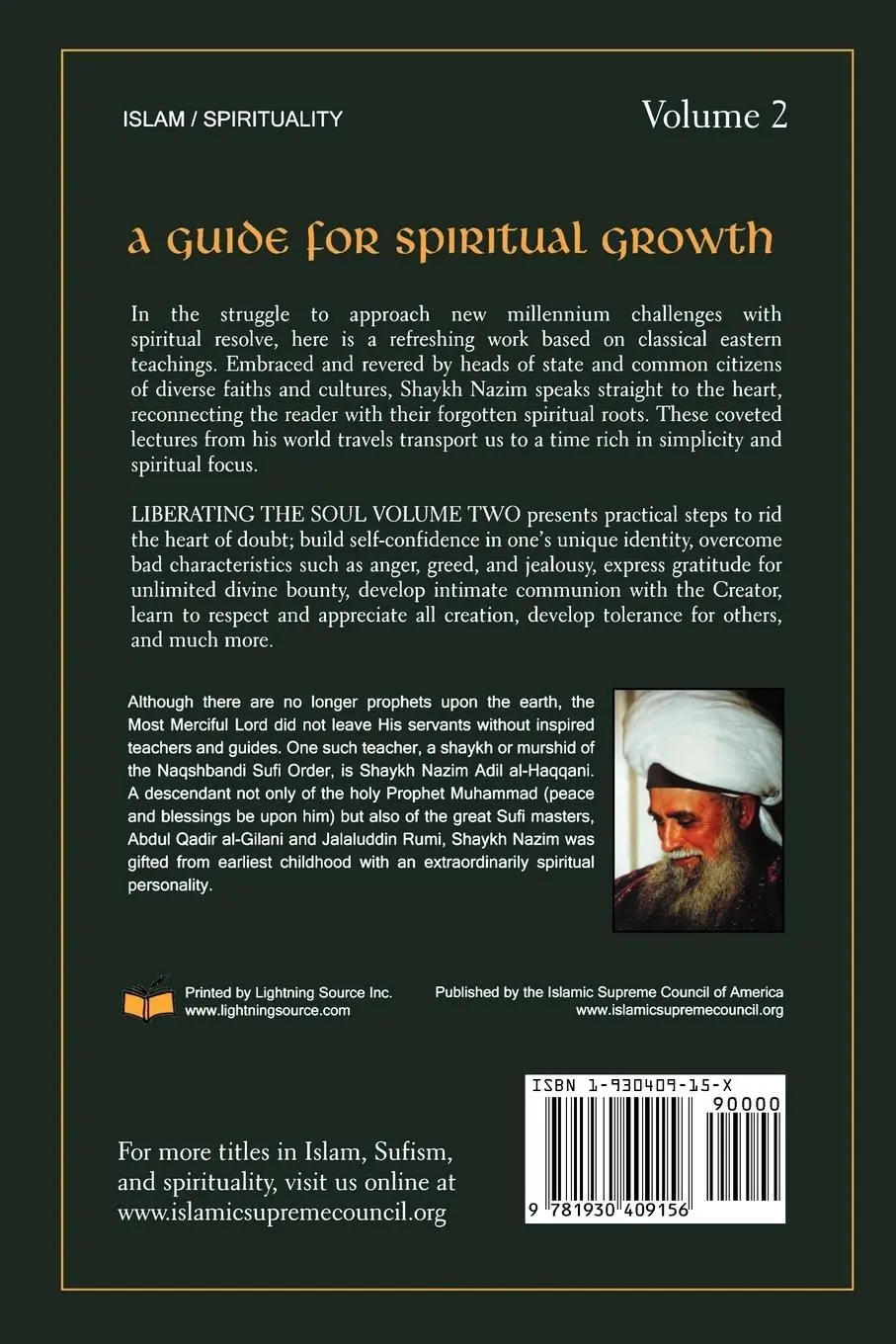 Rückseite: 9781930409156 | Liberating the Soul | A Guide for Spiritual Growth, Volume Two | Buch