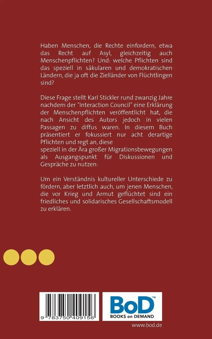Rückseite: 9783750409156 | Acht Menschenpflichten in säkularen und demokratischen Gesellschaften