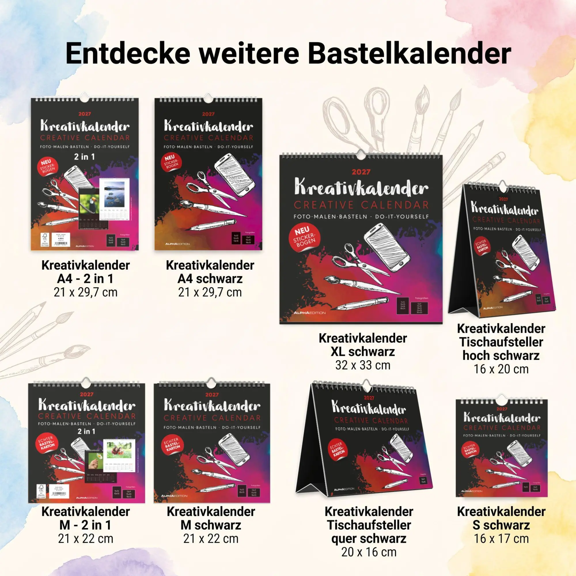 Bild: 4069095019256 | Kreativkalender S schwarz 2027 | Neumann Verlage GmbH &amp; Co KG | 14 S.
