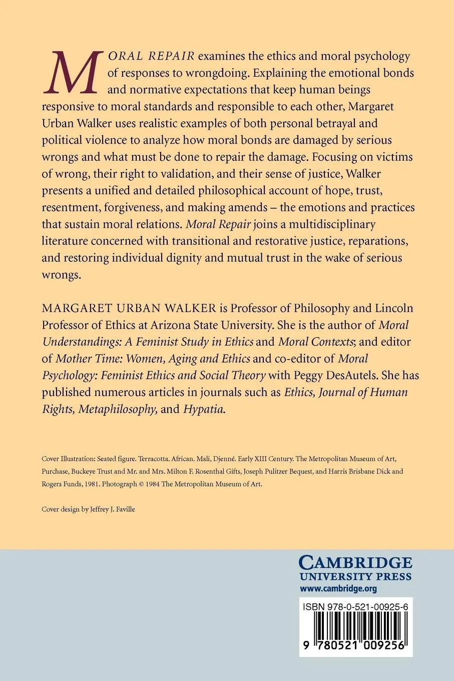 Rückseite: 9780521009256 | Moral Repair | Reconstructing Moral Relations After Wrongdoing | Buch