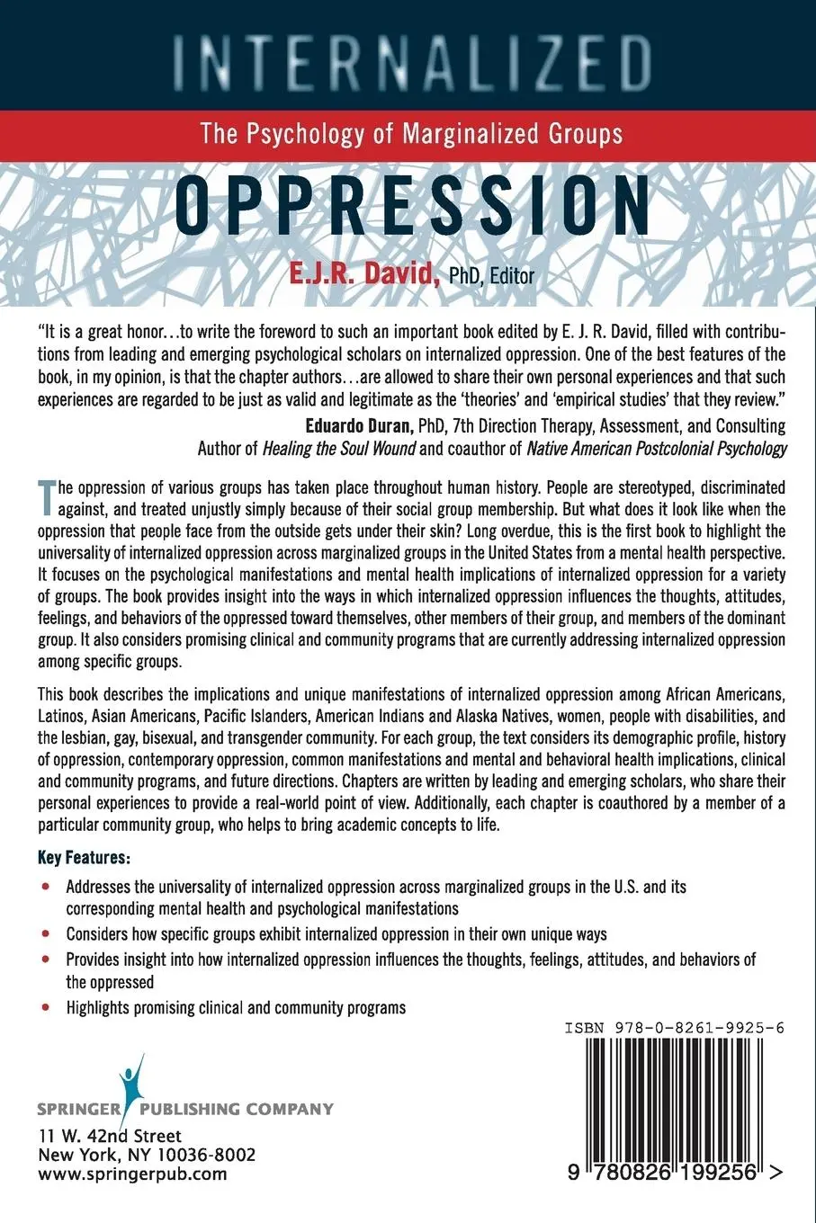 Rückseite: 9780826199256 | Internalized Oppression | The Psychology of Marginalized Groups | Buch