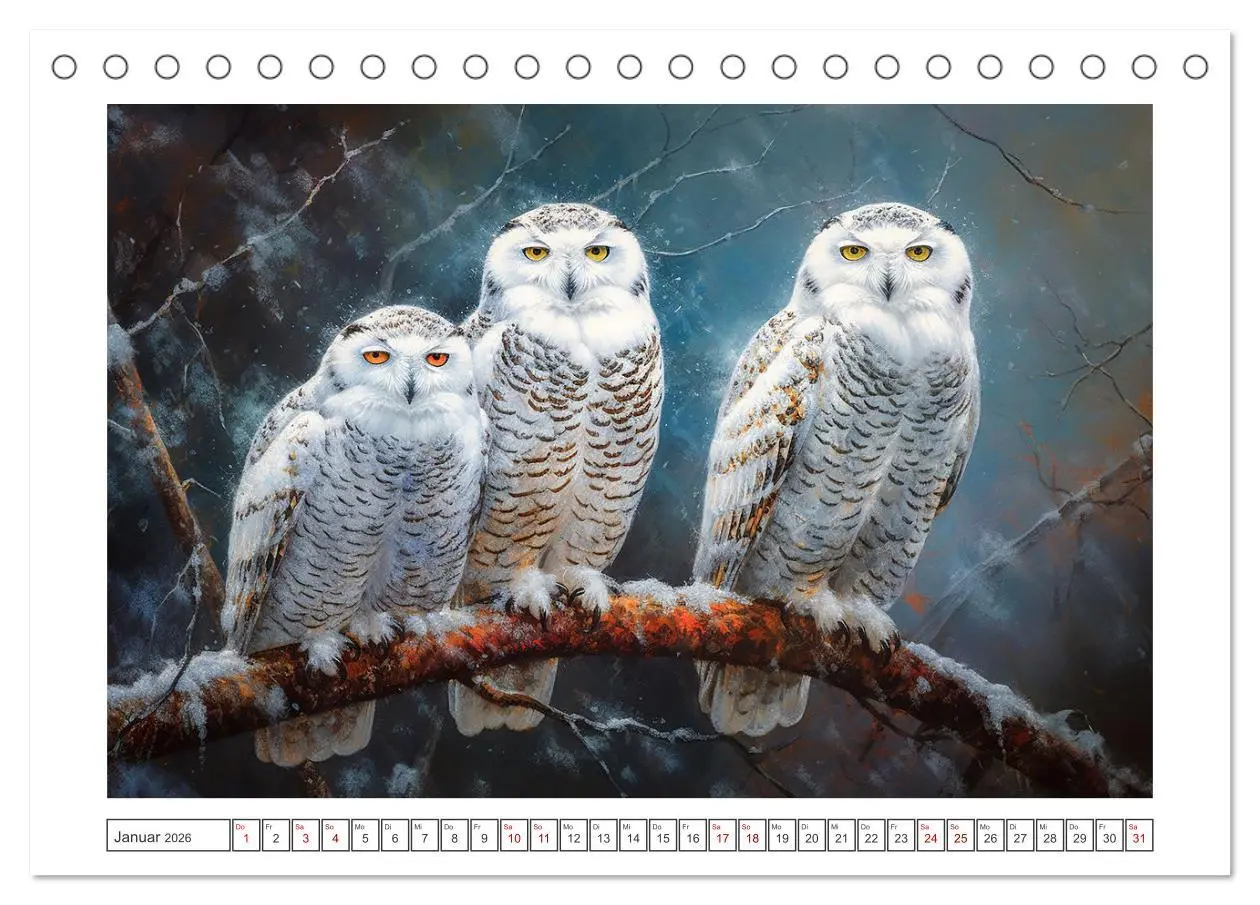 Bild: 9783457529256 | Kunstvolle Vögel (Tischkalender 2026 DIN A5 quer), CALVENDO...