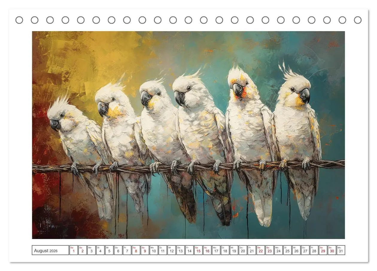 Bild: 9783457529256 | Kunstvolle Vögel (Tischkalender 2026 DIN A5 quer), CALVENDO...