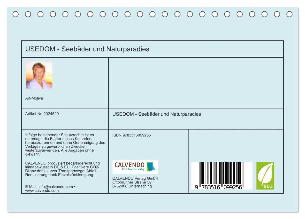 Bild: 9783516099256 | USEDOM - Seebäder und Naturparadies (Tischkalender 2026 DIN A5...