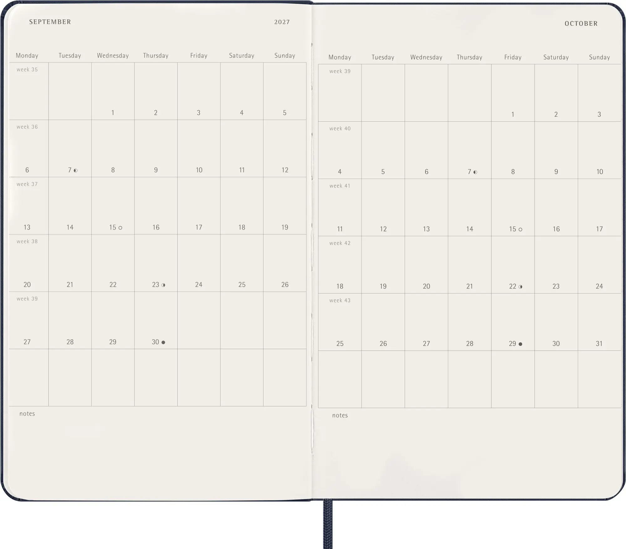 Bild: 8056999279356 | Moleskine 12 Monate Tageskalender 2027, Large/A5, 1 Tag = 1 Seite,...
