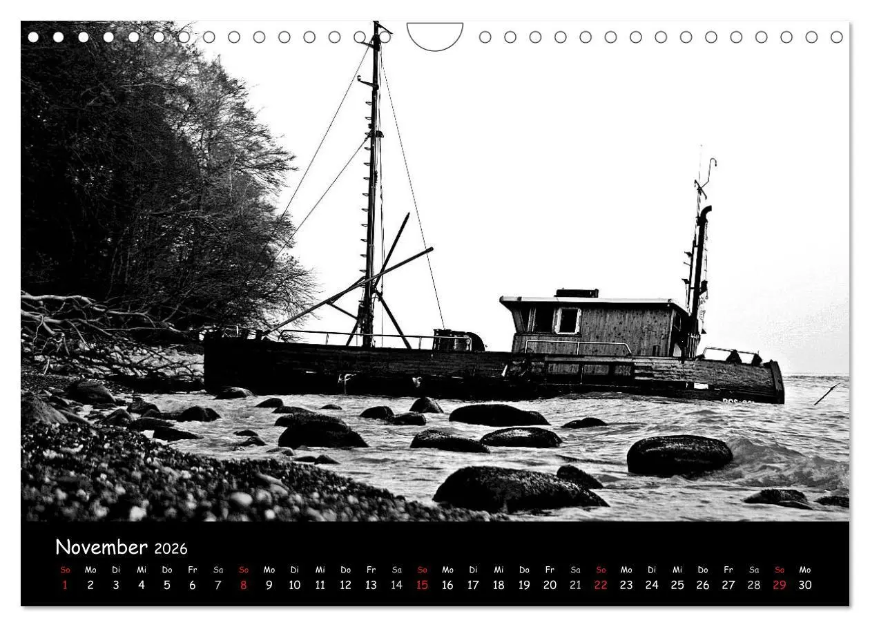 Bild: 9783516229356 | Rügen in schwarz-weiß (Wandkalender 2026 DIN A4 quer), CALVENDO...