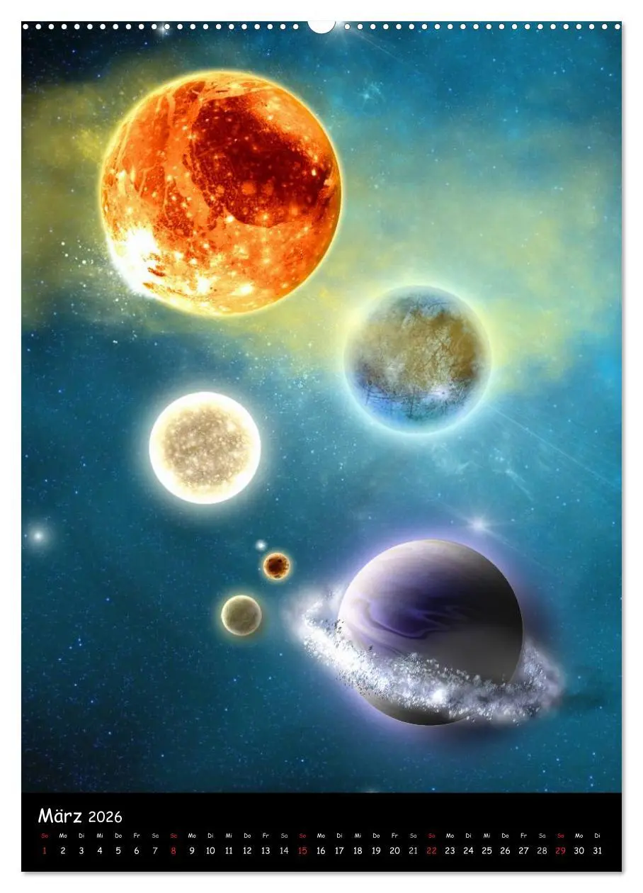 Bild: 9783516469356 | Die Welt der Planeten (Wandkalender 2026 DIN A2 hoch), CALVENDO...