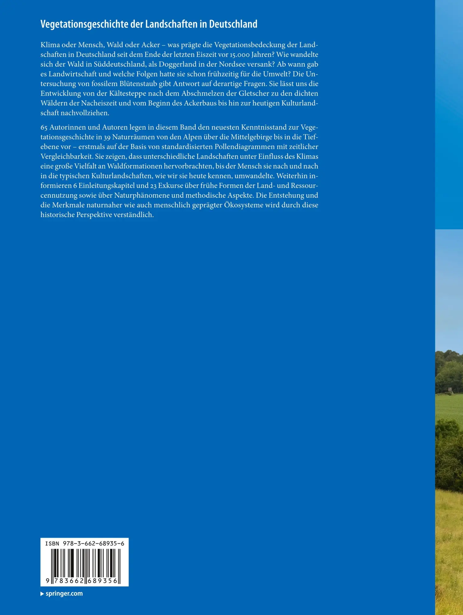 Rückseite: 9783662689356 | Vegetationsgeschichte der Landschaften in Deutschland | Feeser (u. a.)