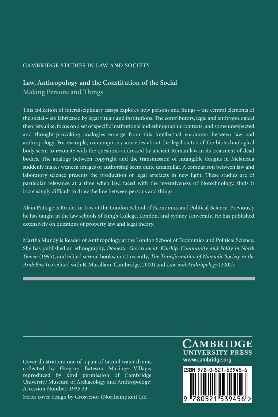 Rückseite: 9780521539456 | Law, Anthropology, and the Constitution of the Social | Taschenbuch