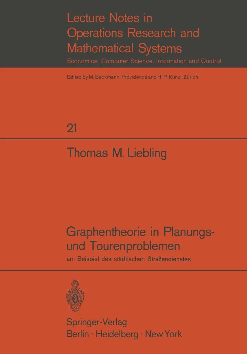 Cover: 9783540049456 | Graphentheorie in Planungs- und Tourenproblemen | Thomas M. Liebling