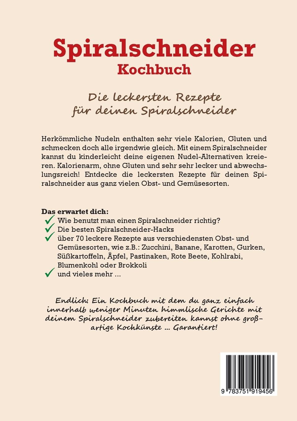 Rückseite: 9783751919456 | Spiralschneider Kochbuch: Die leckersten Rezepte für deinen...