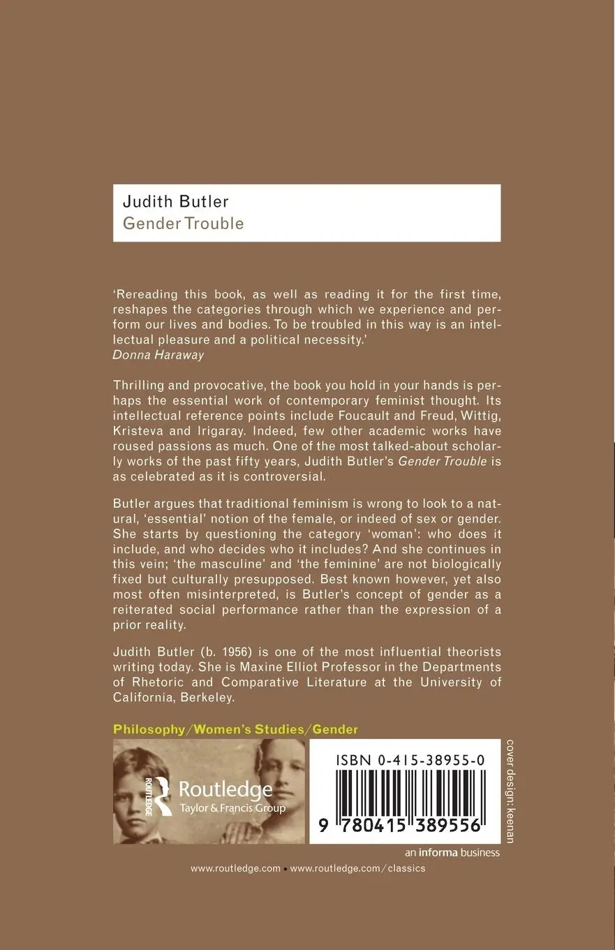 Rückseite: 9780415389556 | Gender Trouble | Feminism and the Subversion of Identity | Butler