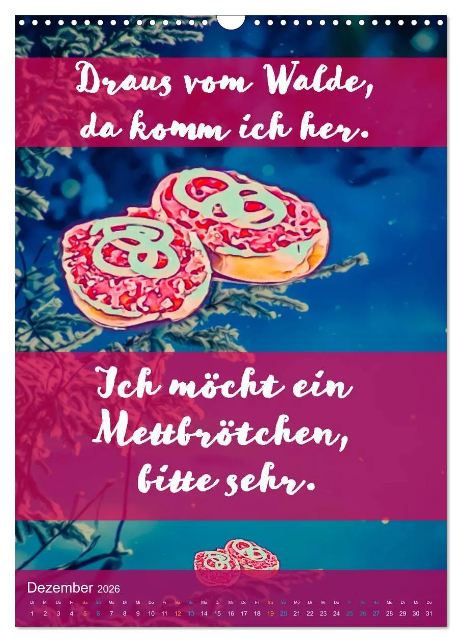 Bild: 9783516379556 | Mettbrötchen Träume - Mettkalender (Wandkalender 2026 DIN A3 hoch),...