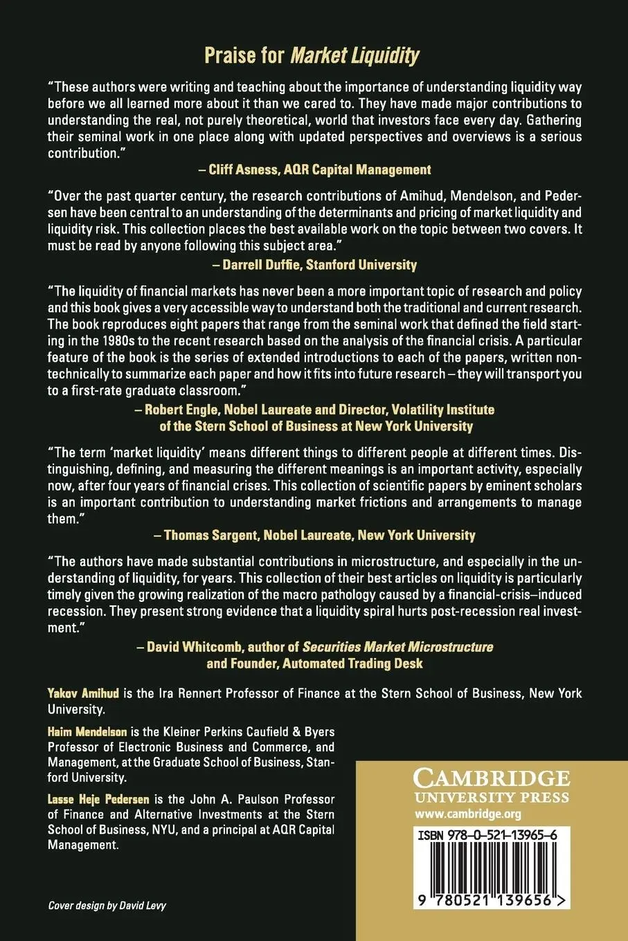 Rückseite: 9780521139656 | Market Liquidity | Yakov Amihud (u. a.) | Taschenbuch | Paperback