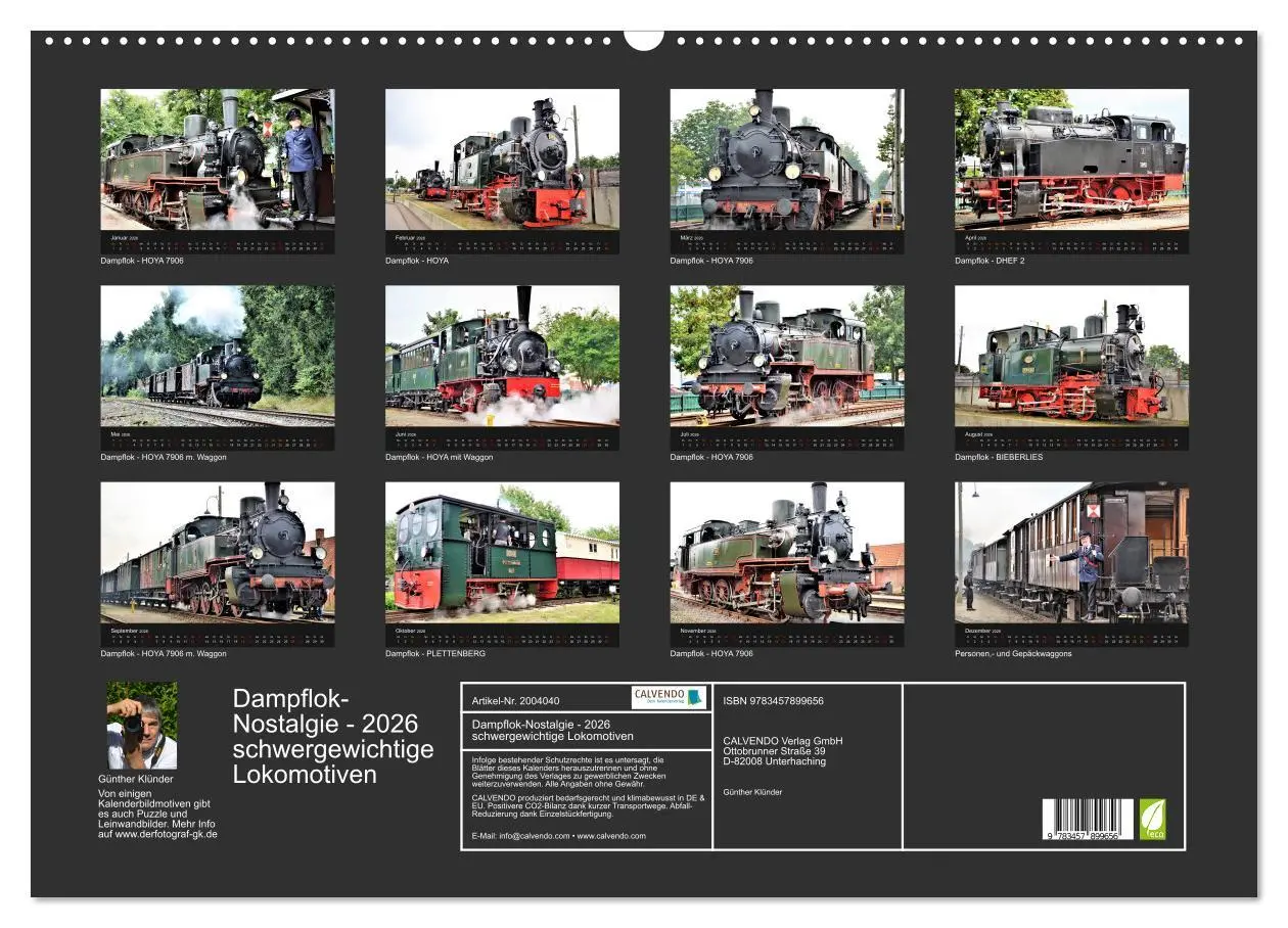 Bild: 9783457899656 | Dampflok-Nostalgie - 2026 schwergewichtige Lokomotiven...