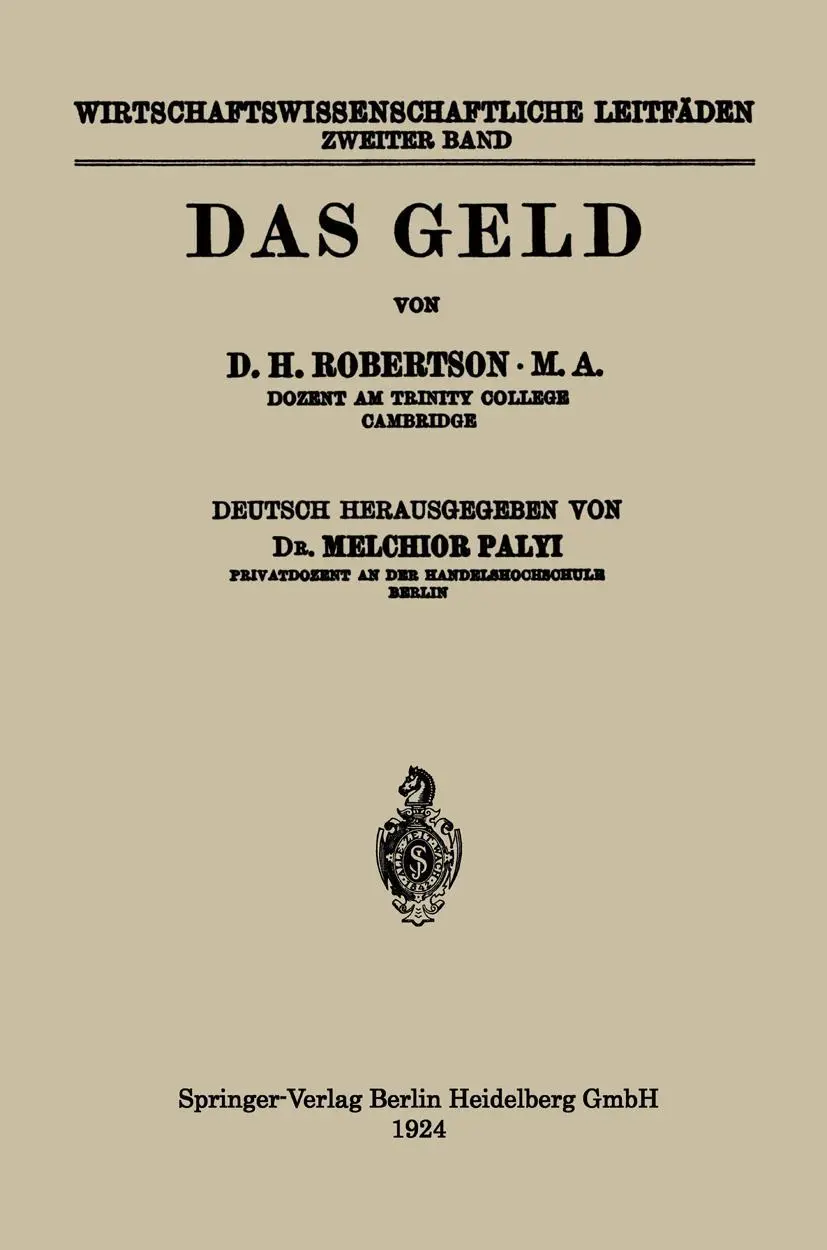 Cover: 9783662349656 | Das Geld | Melchior Palyi (u. a.) | Taschenbuch | vii | Deutsch