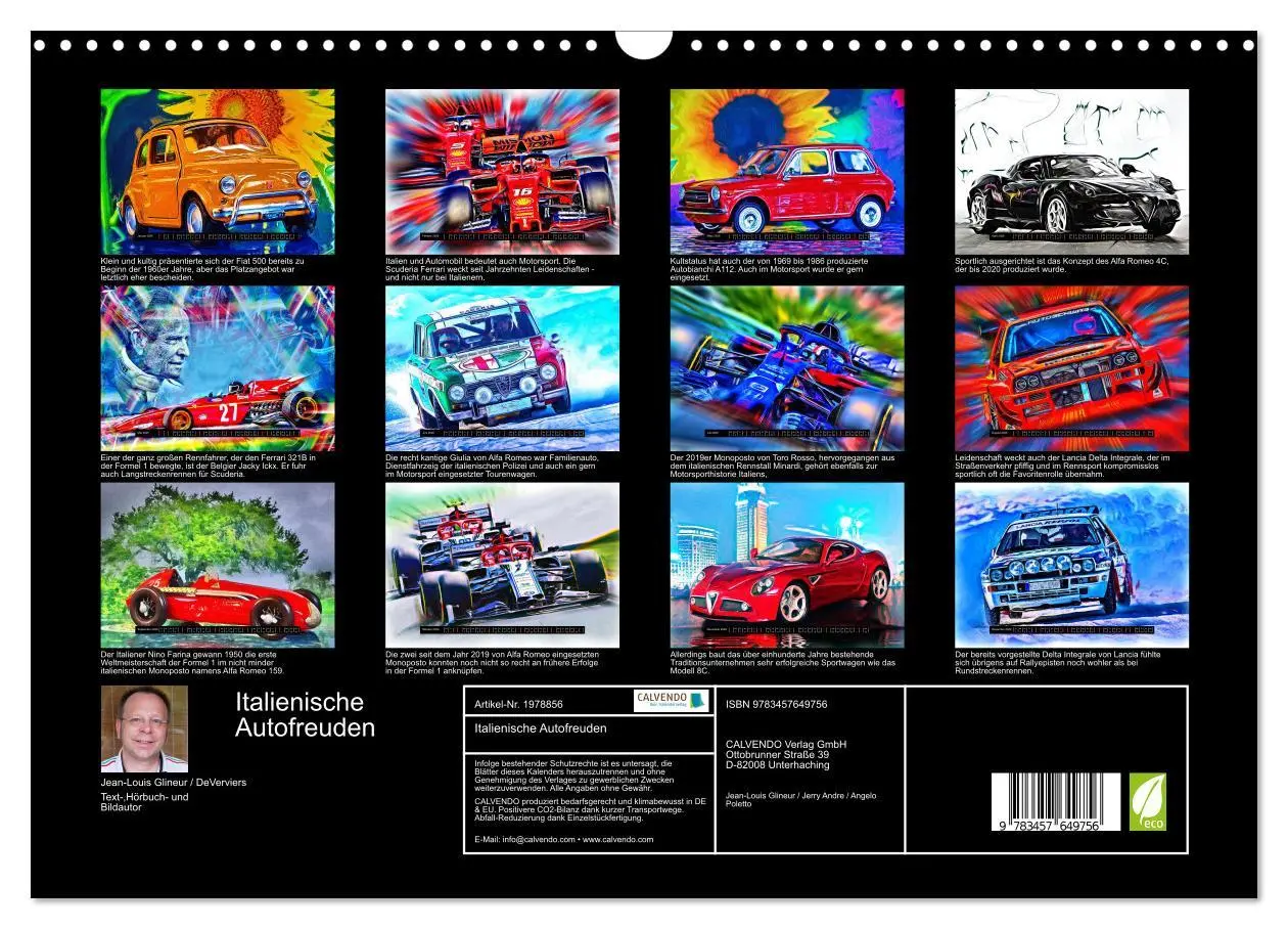 Bild: 9783457649756 | Italienische Autofreuden (Wandkalender 2026 DIN A3 quer), CALVENDO...