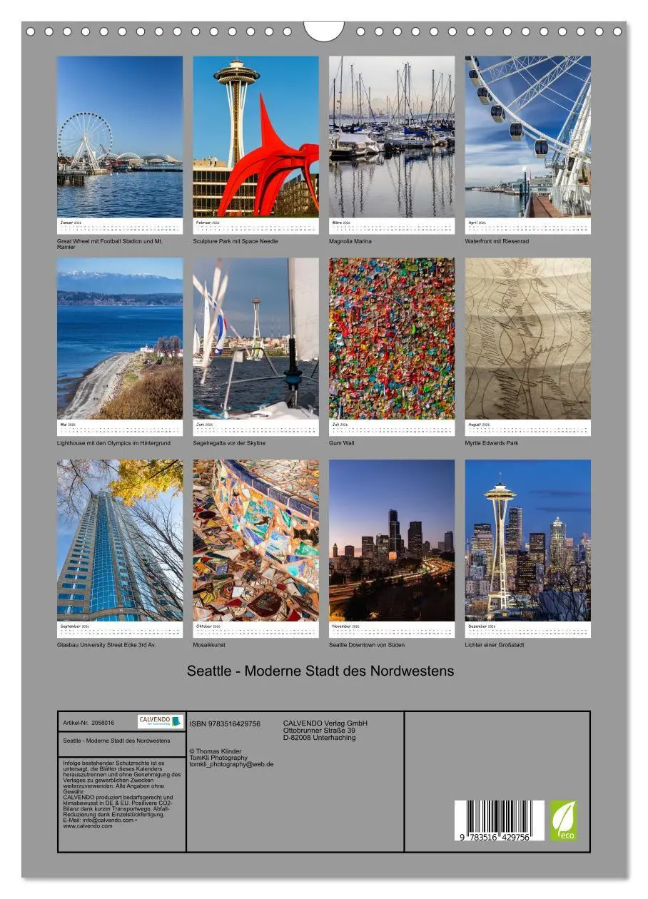 Bild: 9783516429756 | Seattle - Moderne Stadt des Nordwestens (Wandkalender 2026 DIN A3...